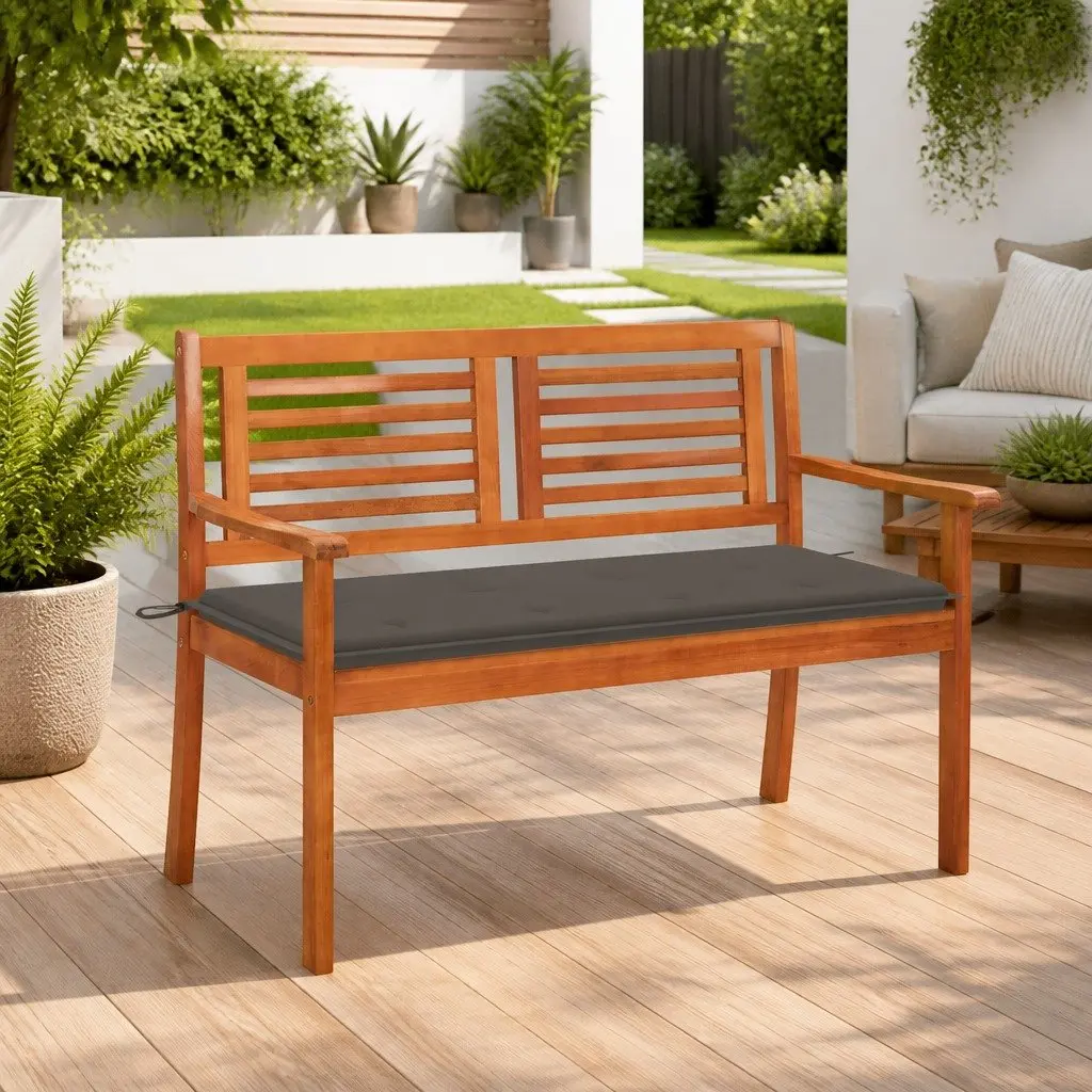 2-Seater Garden Bench Solid Wood 120cm Taupe