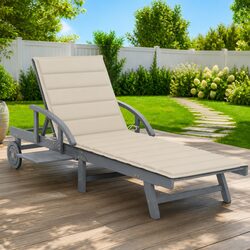 Premium Wooden Sun Lounger with Adjustable Backrest