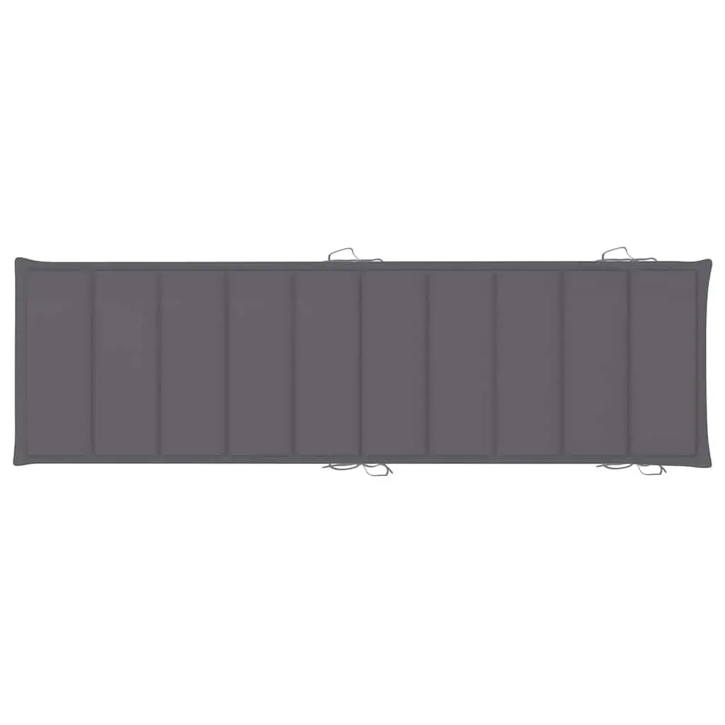 Sun Lounger Solid Acacia Wood Anthracite Folding Outdoor Garden Patio Lounge Chair Bed