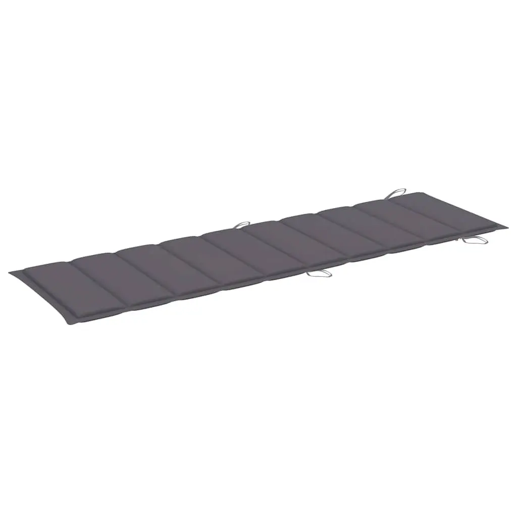 Sun Lounger Solid Acacia Wood Anthracite Folding Outdoor Garden Patio Lounge Chair Bed