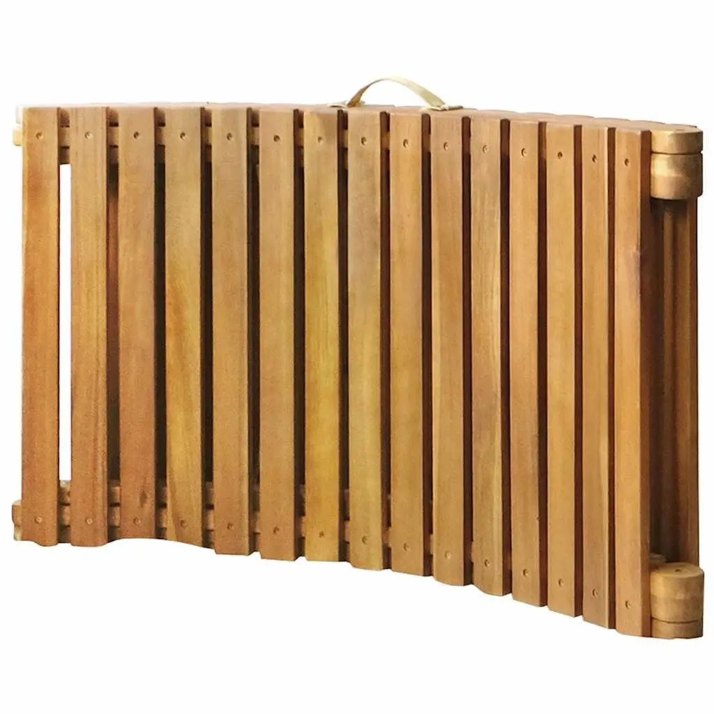 Sun Lounger Solid Acacia Wood Folding Black Outdoor Garden Lounging Chair with Cushion