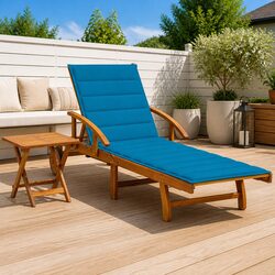 Acacia Wood Sun Lounger with Adjustable Backrest