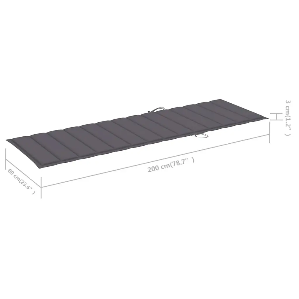 Bamboo Garden Sun Lounger with Cushion Adjustable Backrest Outdoor Seating