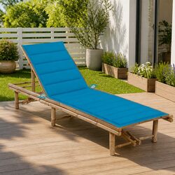 Bamboo Garden Sun Lounger Adjustable Backrest Reclining Outdoor Lounging Chair