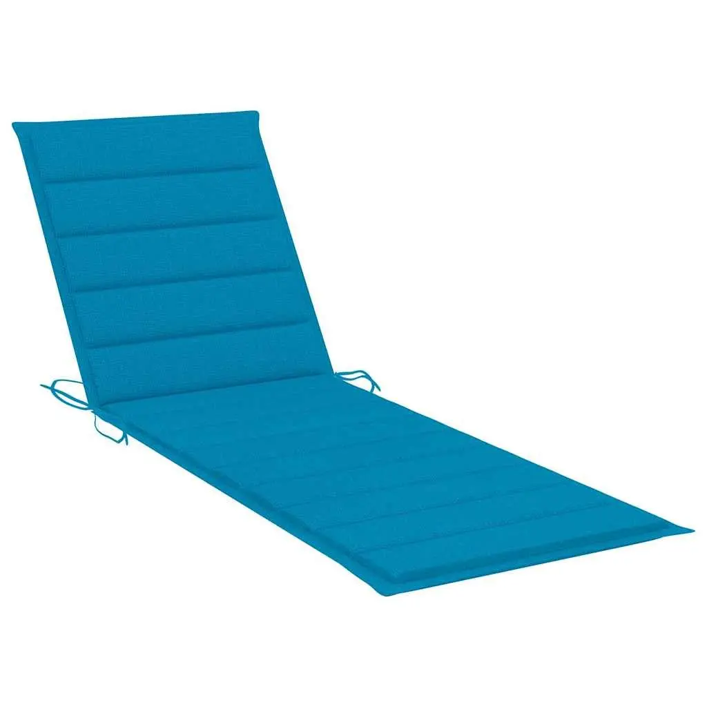 Sun Lounger Bamboo Adjustable Backrest Outdoor Chair Blue