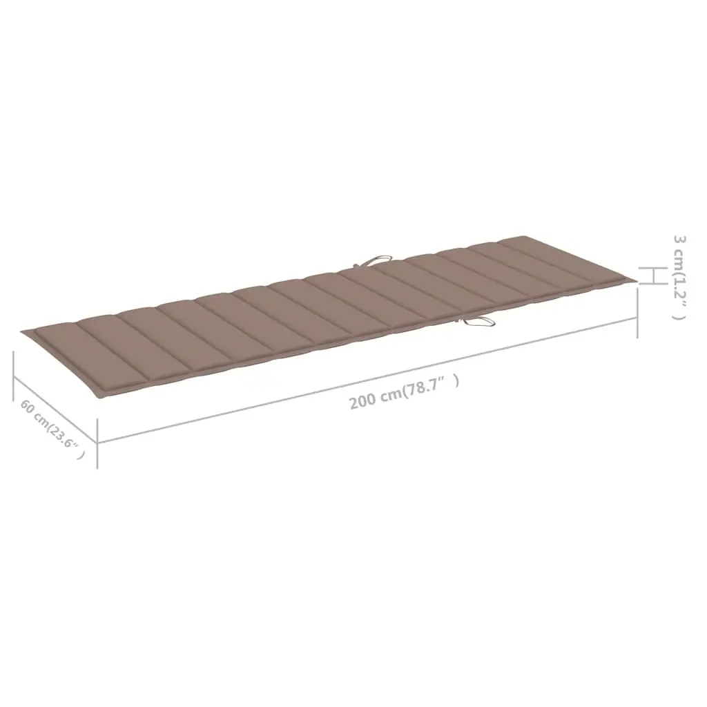Adjustable Garden Sun Lounger with Bamboo Frame & Cushion