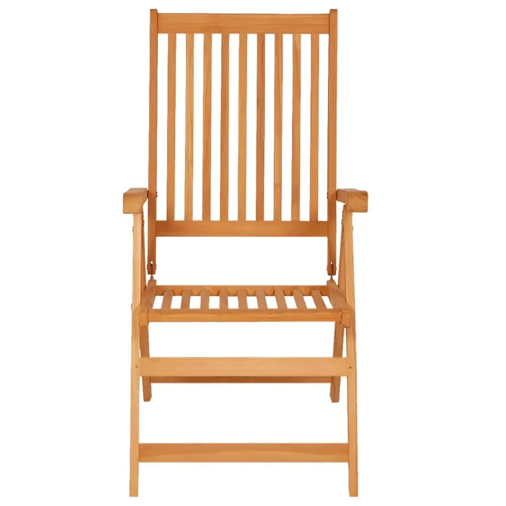 Outdoor Garden Chairs Teak Wood 2 pcs Reclining Anthracite Cushions