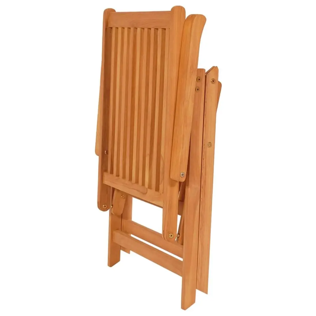 Outdoor Garden Chairs Teak Wood 2 pcs Reclining Anthracite Cushions