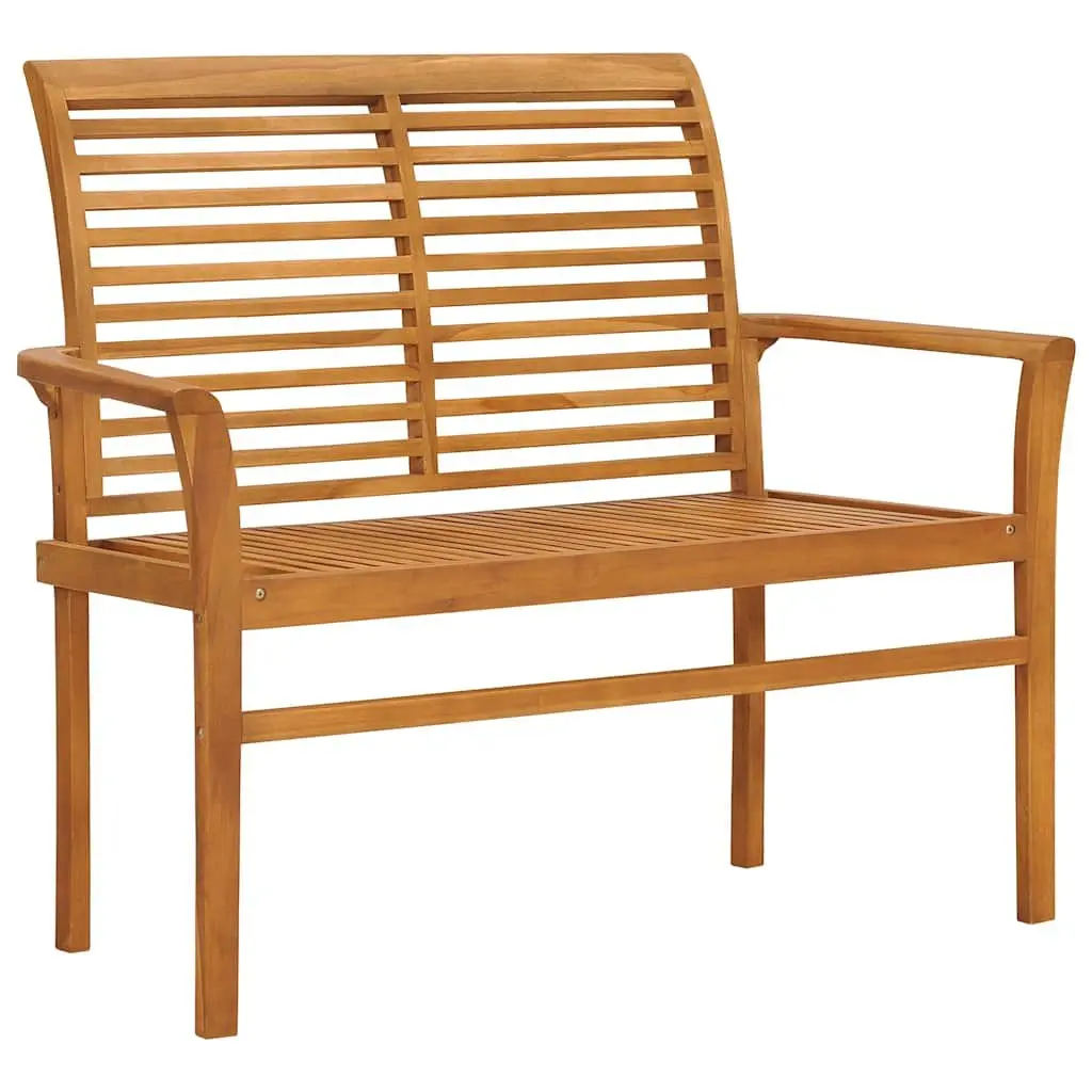 Teak Wood Garden Bench with Anthracite Cushion 112cm