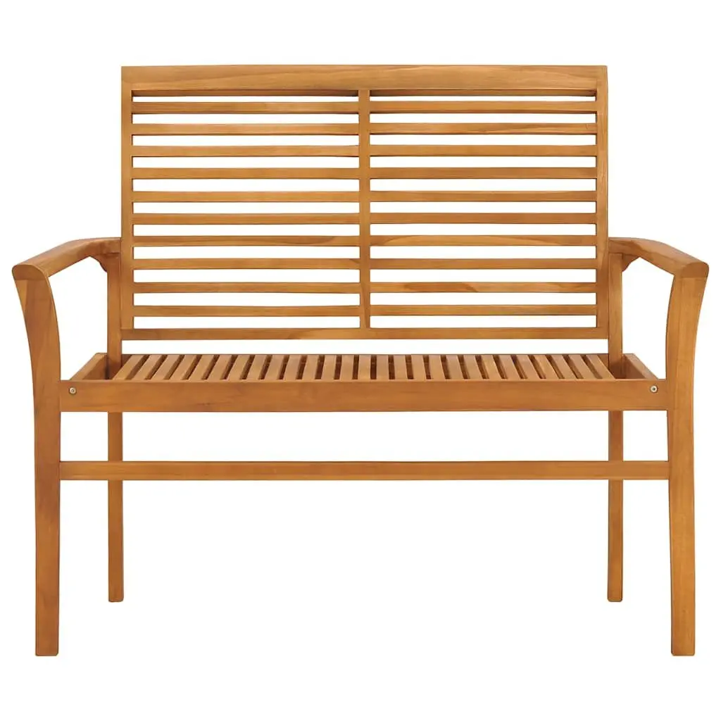 Teak Wood Garden Bench with Anthracite Cushion 112cm