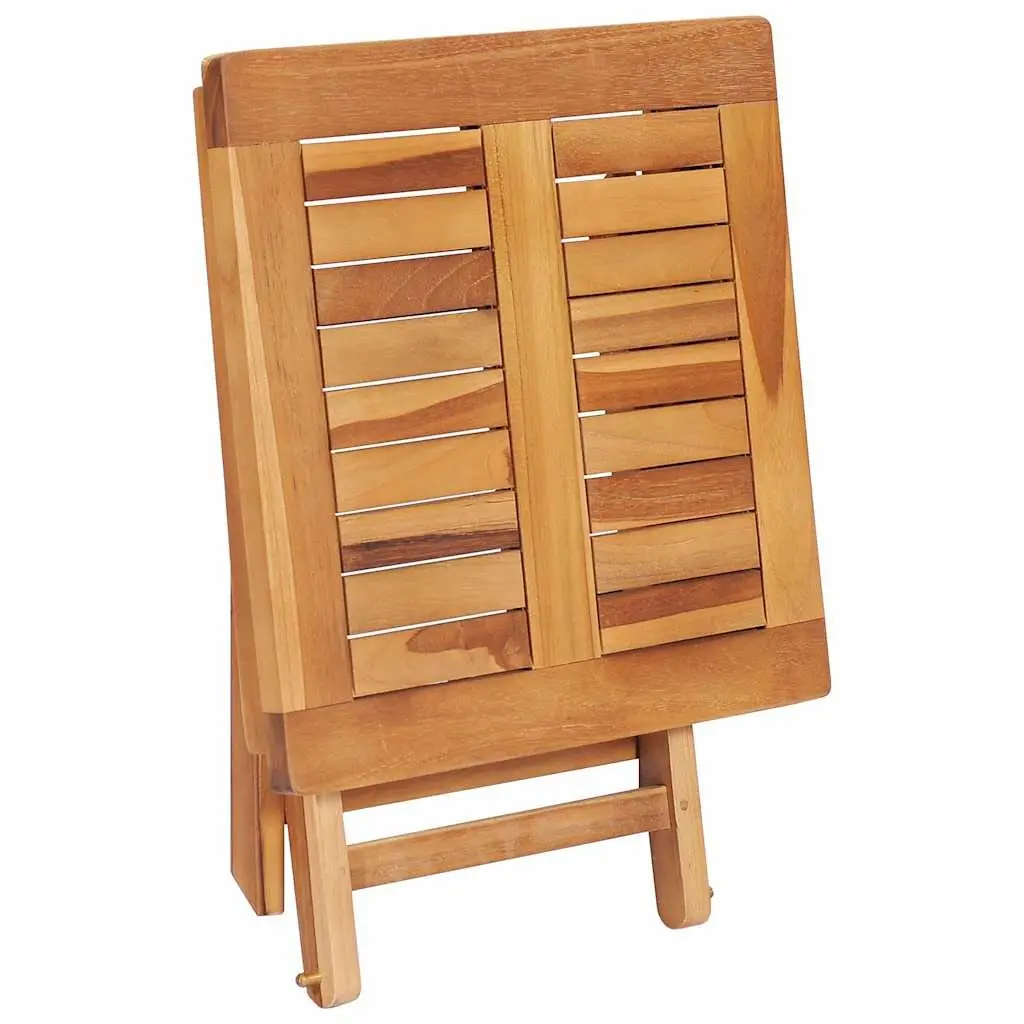 Sun Lounger Solid Teak Wood Blue Adjustable Reclining with Side Table and Cushion