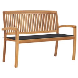 Premium Teak Wood Outdoor Garden Bench 128.5cm with Cushion