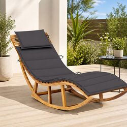 Premium Rocking Sun Lounger with Cushion for Outdoor Relaxation