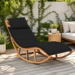 Premium Wooden Rocking Sun Lounger for Outdoor Relaxation