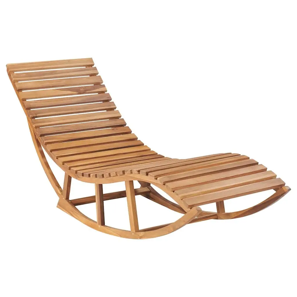 Wooden Rocking Sun Lounger for Outdoor Relaxation