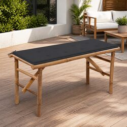Premium Folding Garden Bench 118cm with Comfortable Cushion