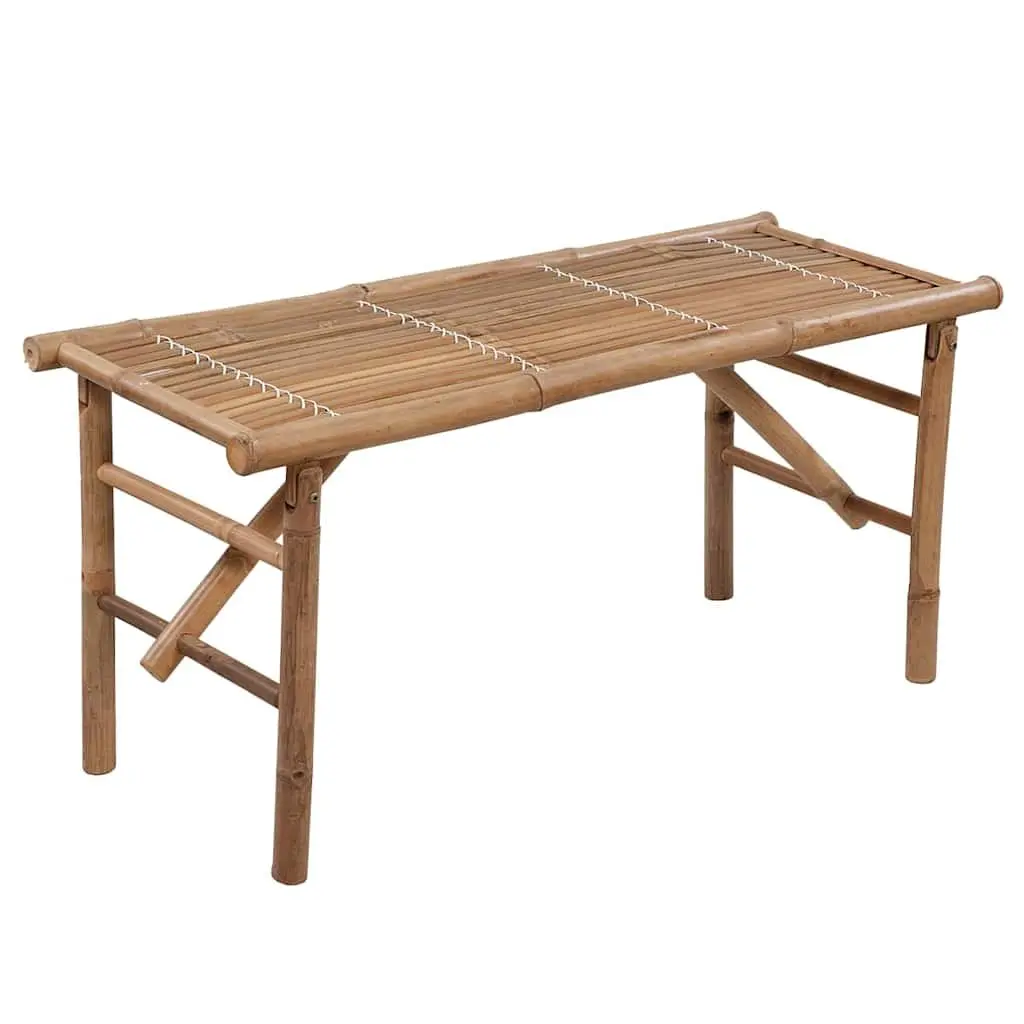 Folding Garden Bench with Grey Cushion, 118 cm