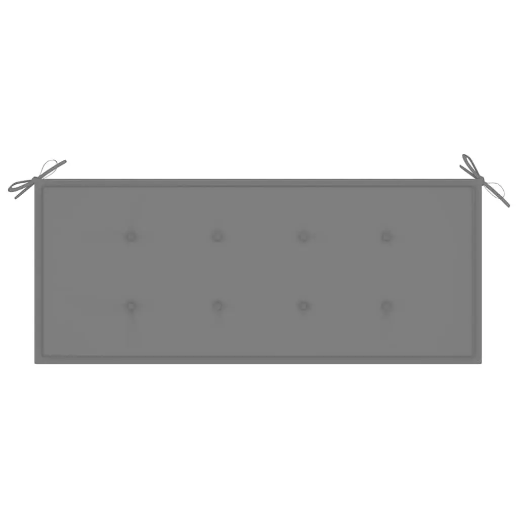 Folding Garden Bench with Grey Cushion, 118 cm