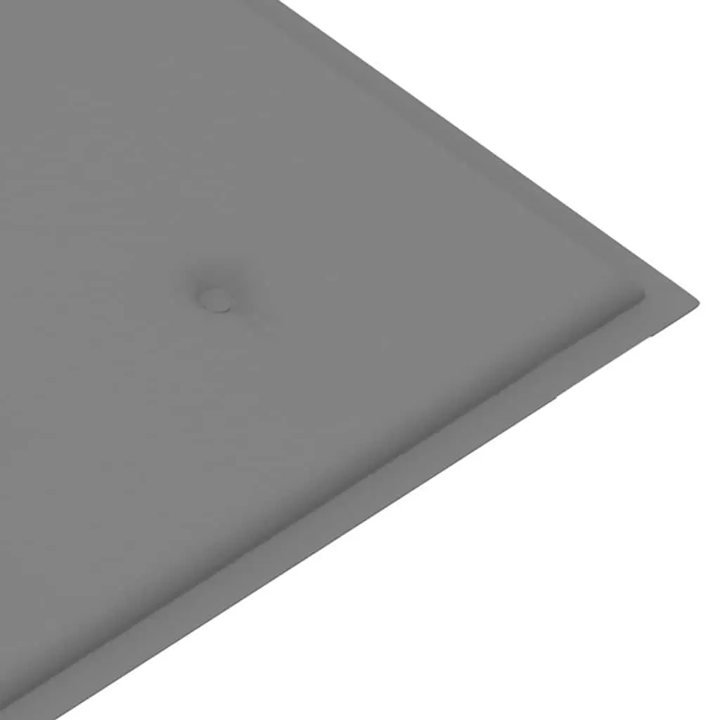 Folding Garden Bench with Grey Cushion, 118 cm