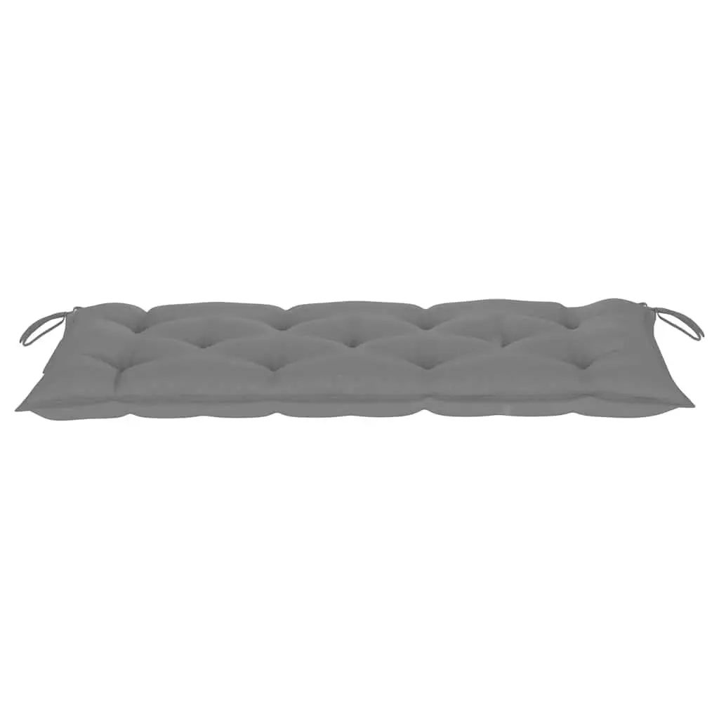Folding Garden Bench with Grey Cushion, 118cm