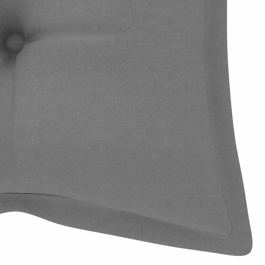 Folding Garden Bench with Grey Cushion, 118cm