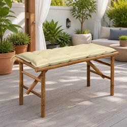 Sturdy Folding Garden Bench 118cm with Cushion