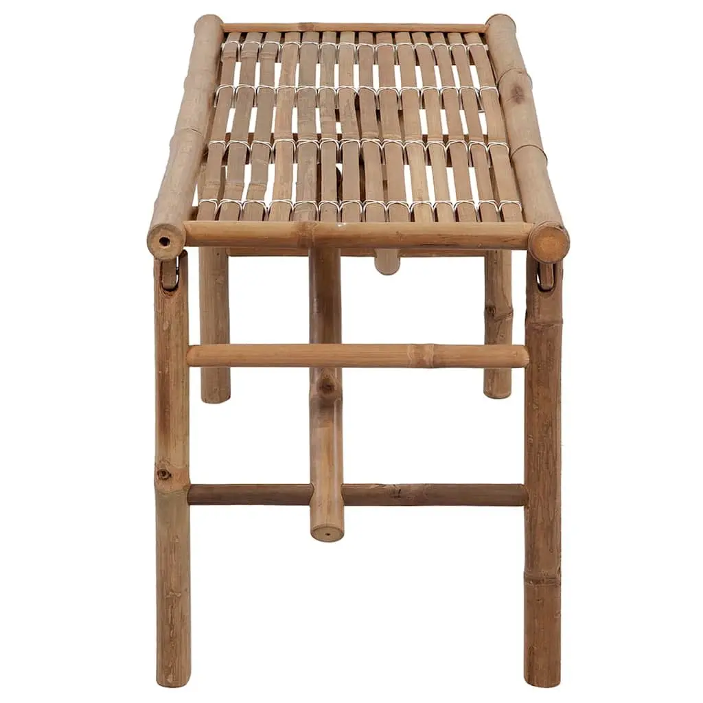 Folding Garden Bench Bamboo 118cm Cream with Cushion