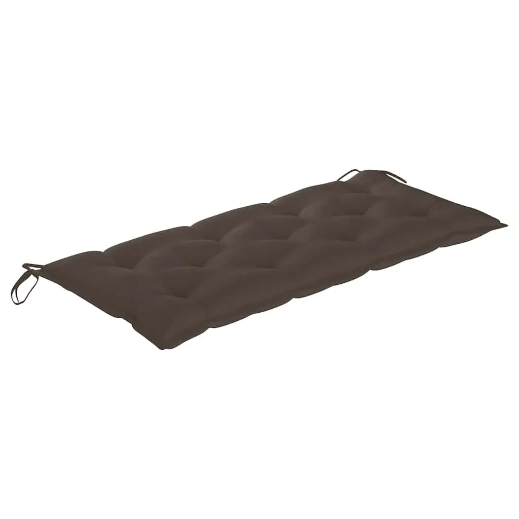Folding Garden Bench 118cm Outdoor Seating with Cushion Taupe Bamboo
