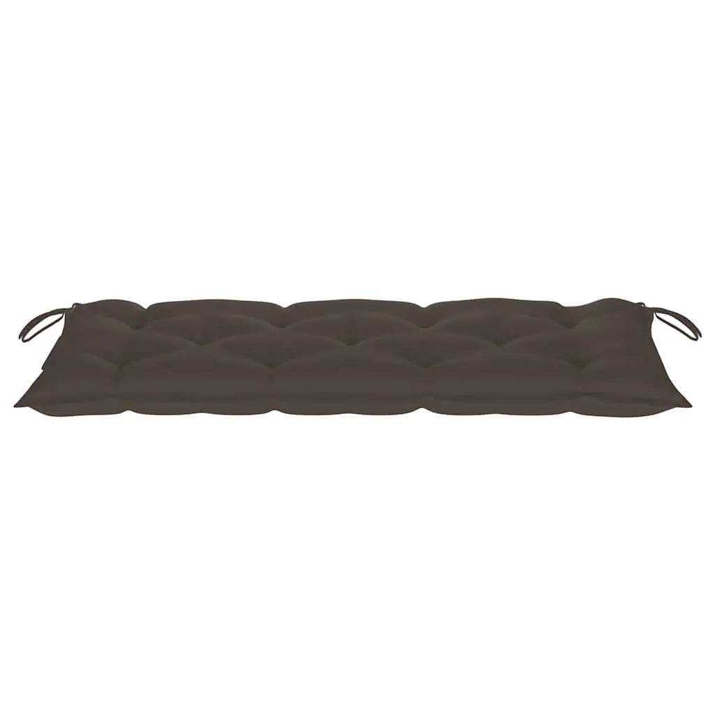 Folding Garden Bench 118cm Outdoor Seating with Cushion Taupe Bamboo