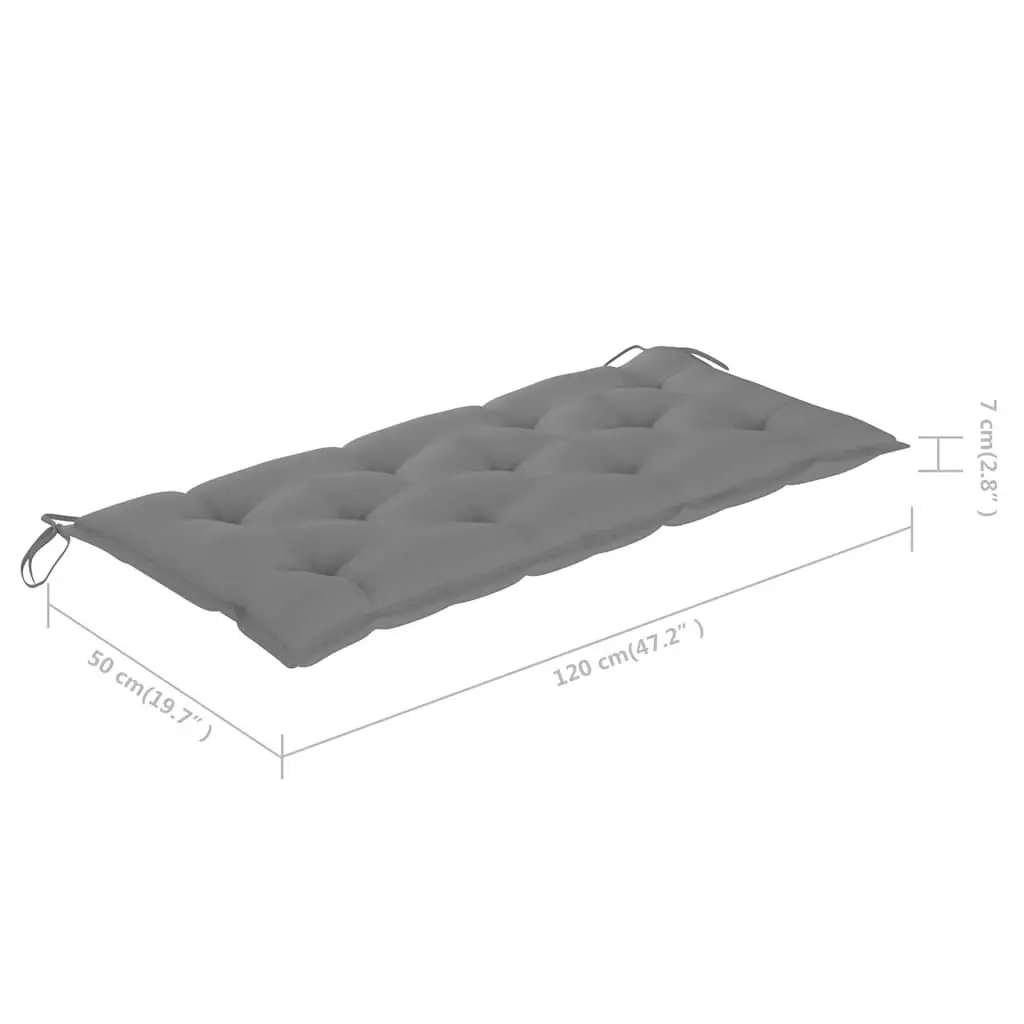 Bamboo Garden Bench 120cm with Grey Cushion