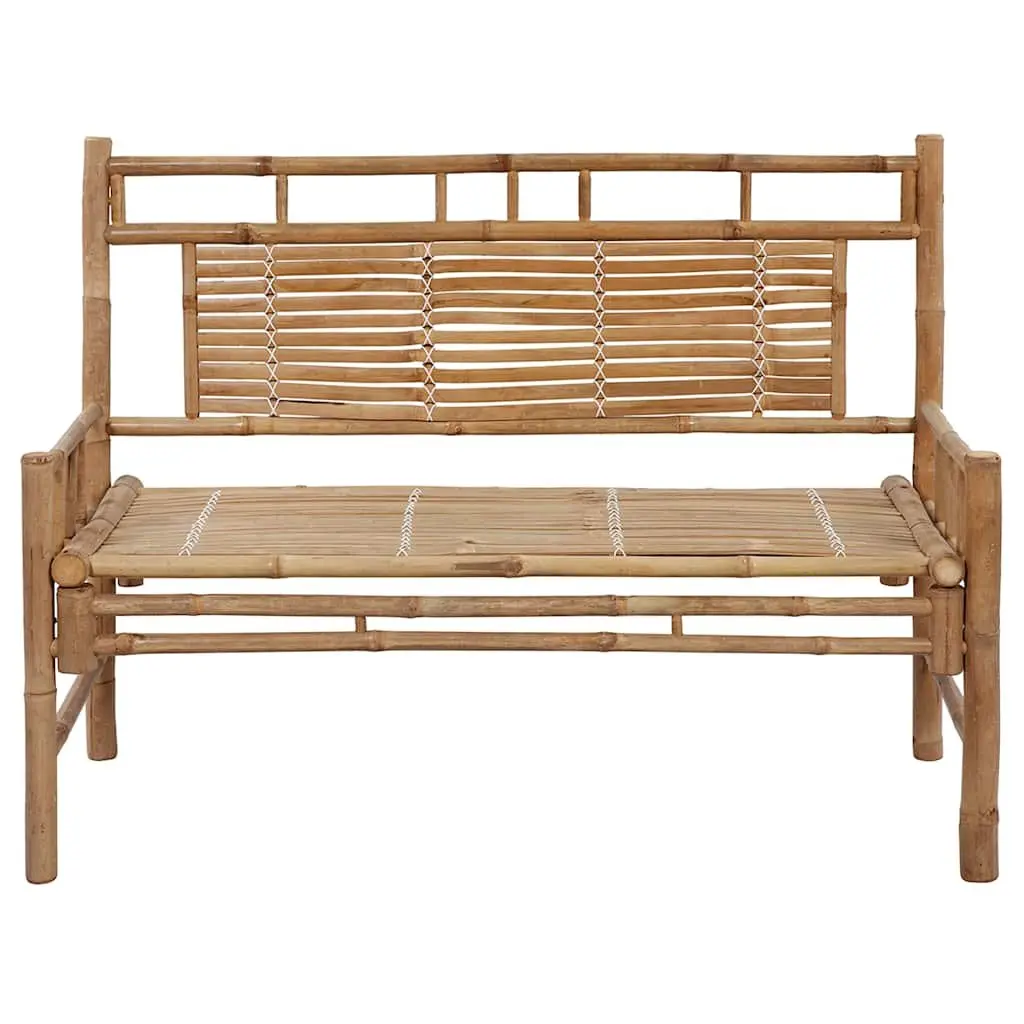 Bamboo Garden Bench 120cm with Grey Cushion