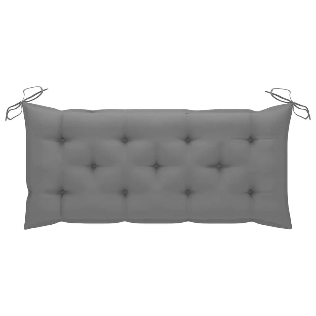 Bamboo Garden Bench 120cm with Grey Cushion