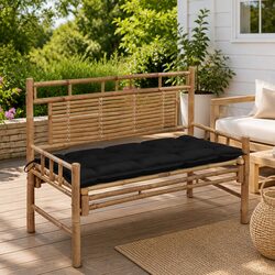 Durable Bamboo Garden Bench 120cm with Cushion