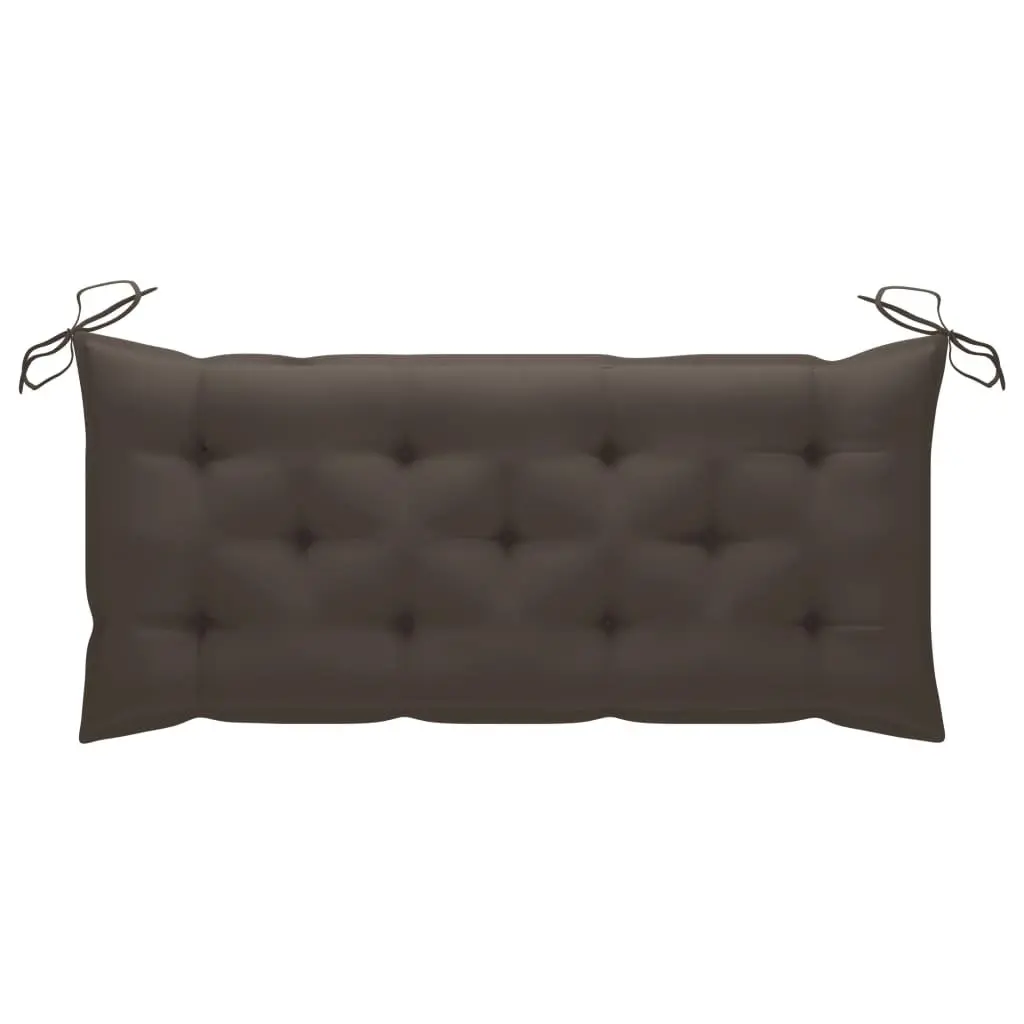 Garden Bench Bamboo 120cm Taupe with Cushion