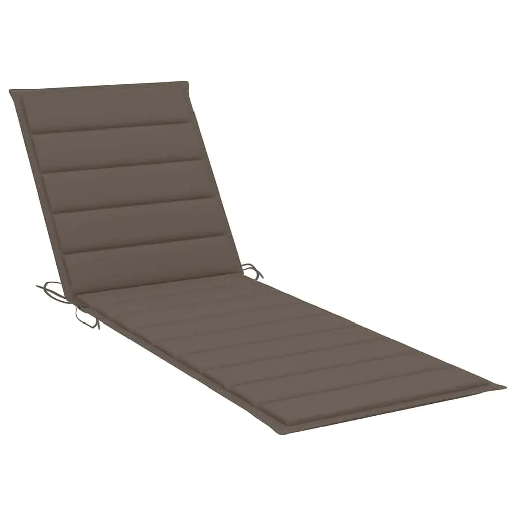 Sun Lounger Bamboo 2-Person Adjustable Backrest Cushions Taupe