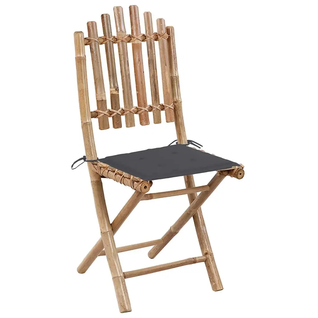 5-Piece Bamboo Outdoor Dining Set with Cushions