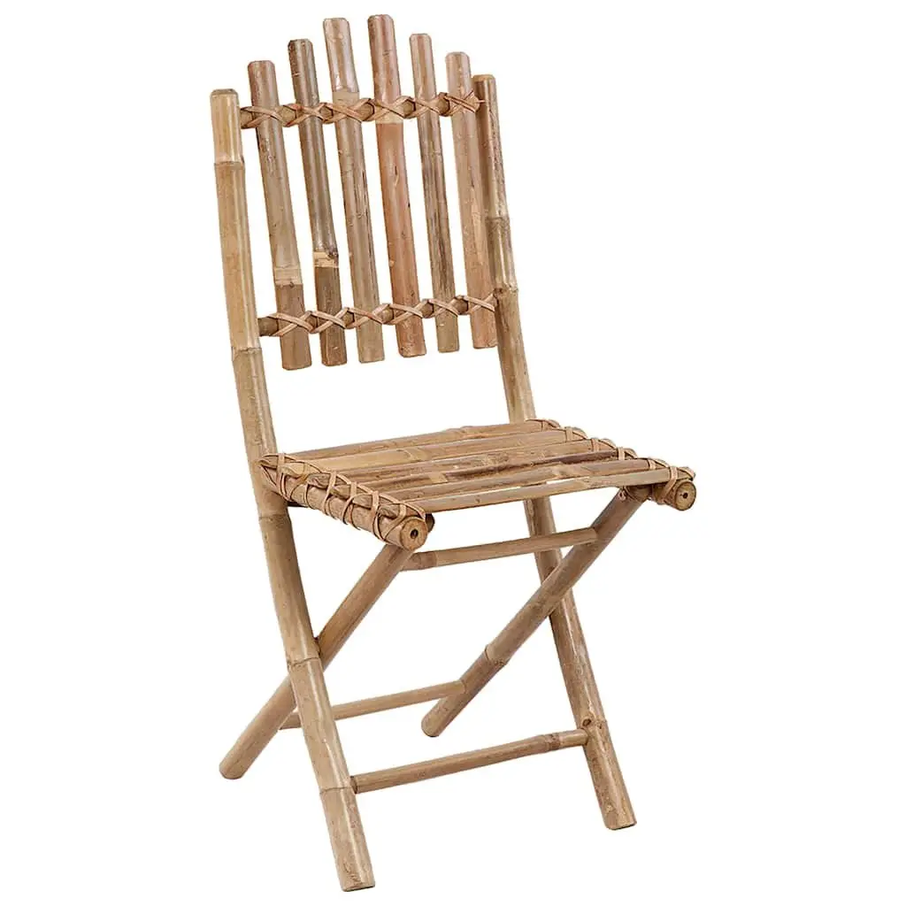 5-Piece Bamboo Folding Outdoor Dining Set with Cushions