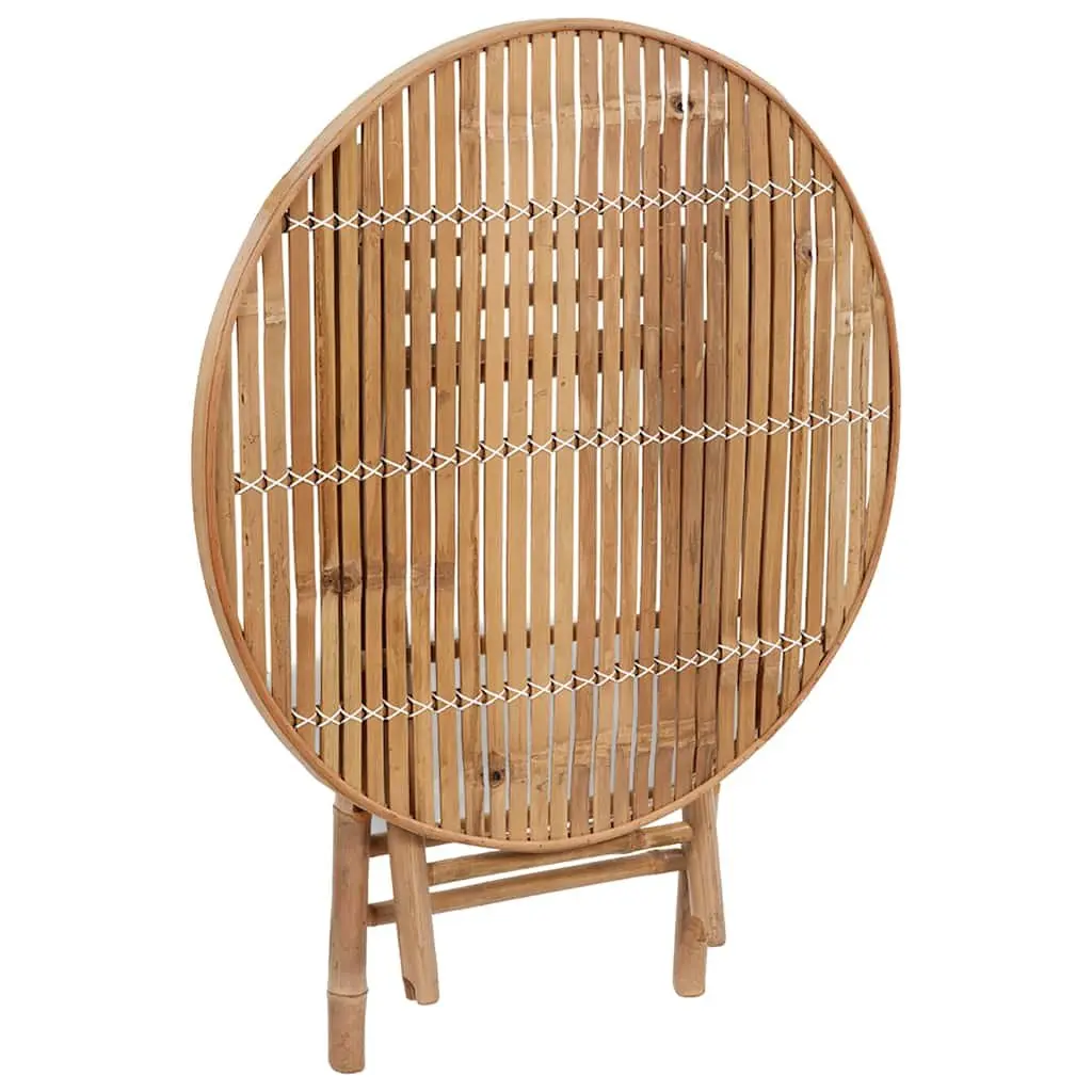 5-Piece Bamboo Folding Outdoor Dining Set with Cushions