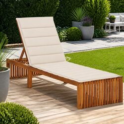 Adjustable Backrest Sun Lounger with Cushion for Outdoor Use