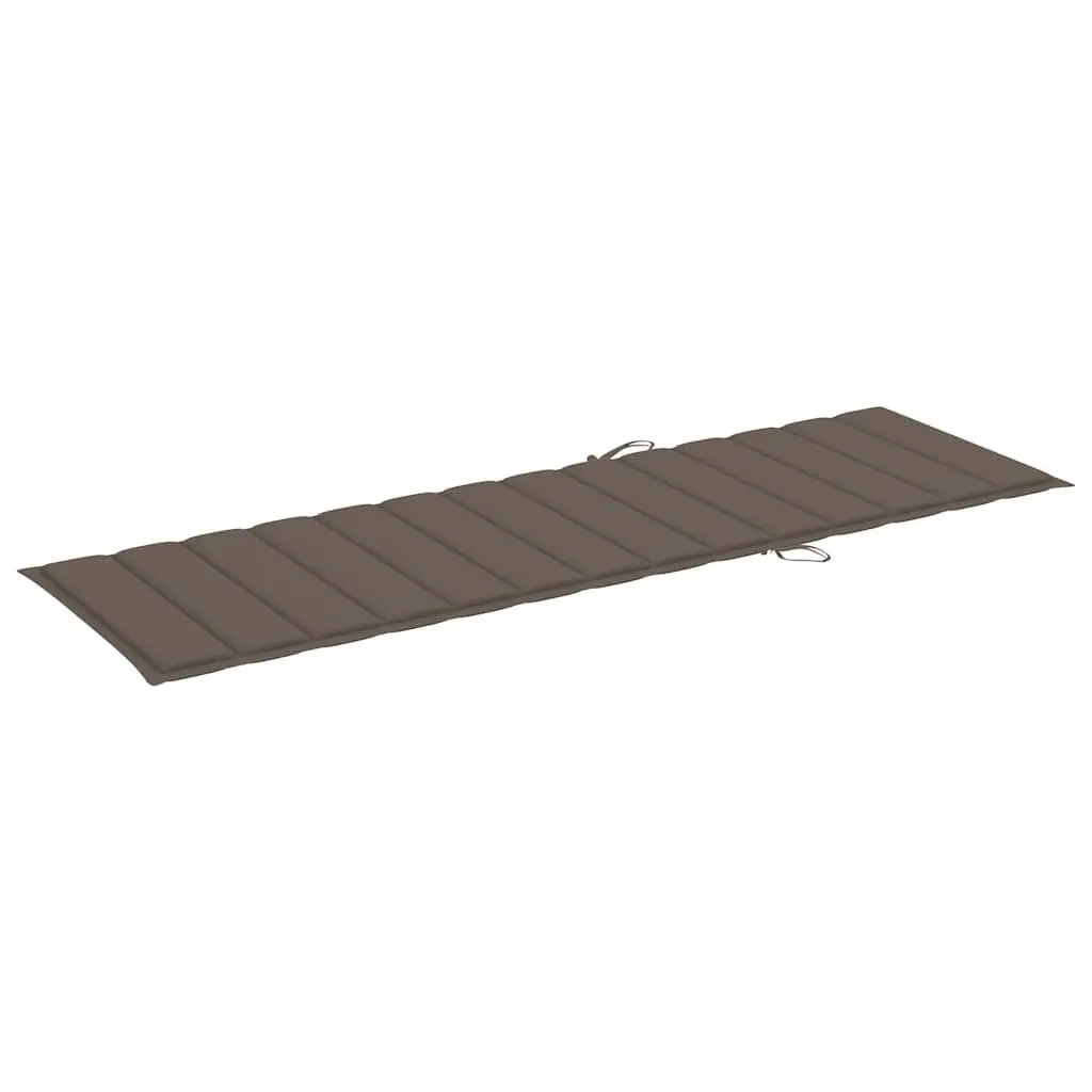 Sun Lounger Solid Acacia Wood Adjustable Backrest Taupe