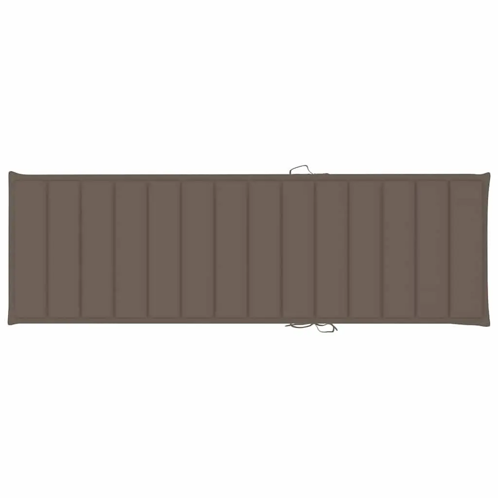 Sun Lounger Solid Acacia Wood Adjustable Backrest Taupe