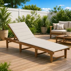 Adjustable Wooden Sun Lounger for Outdoor Comfort
