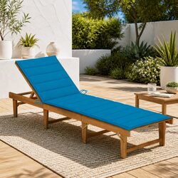 Premium Folding Sun Lounger with Adjustable Backrest in Blue