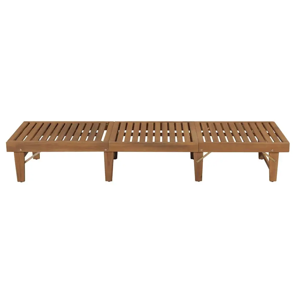 Solid Acacia Wood Folding Sun Lounger with Cushion