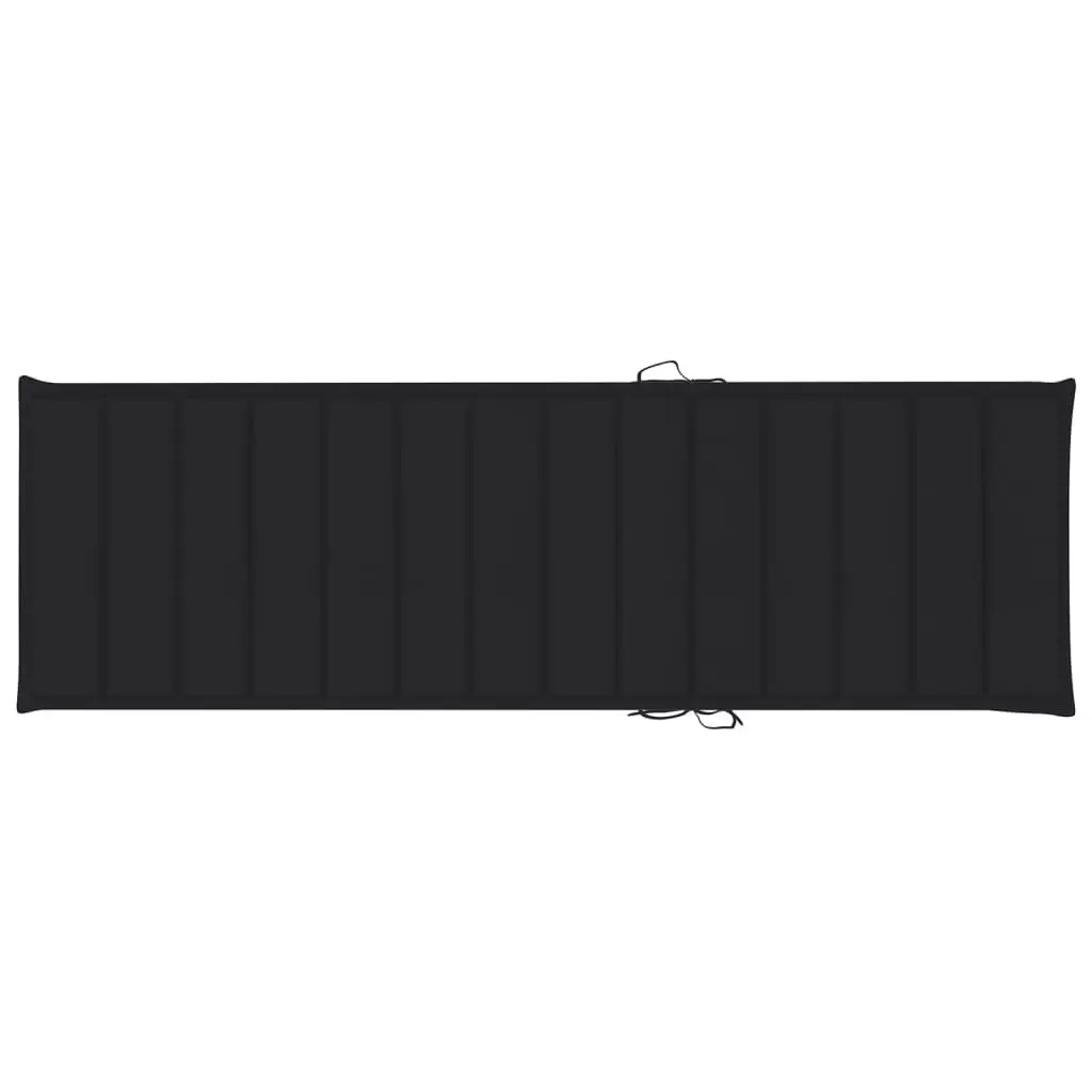 Solid Acacia Wood Folding Sun Lounger with Cushion