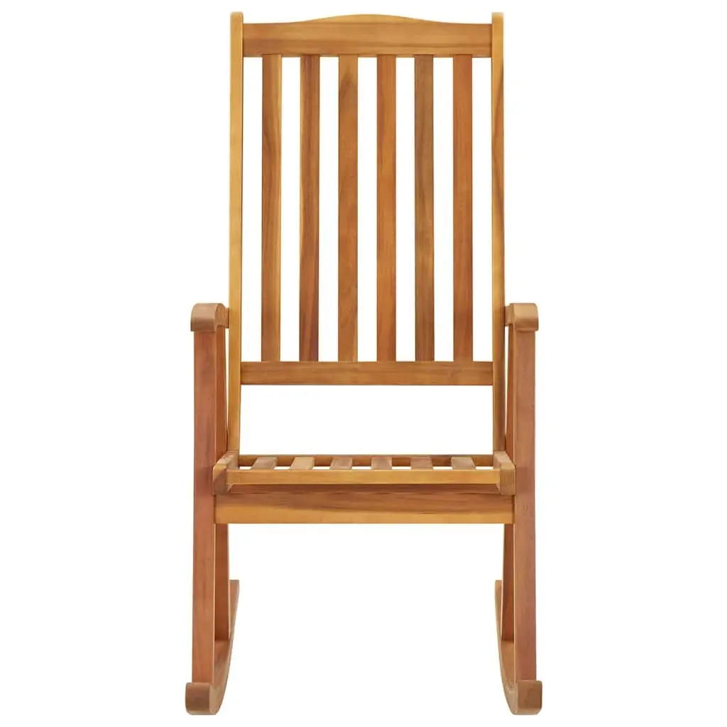 Solid Acacia Wood Rocking Chair with High Backrest