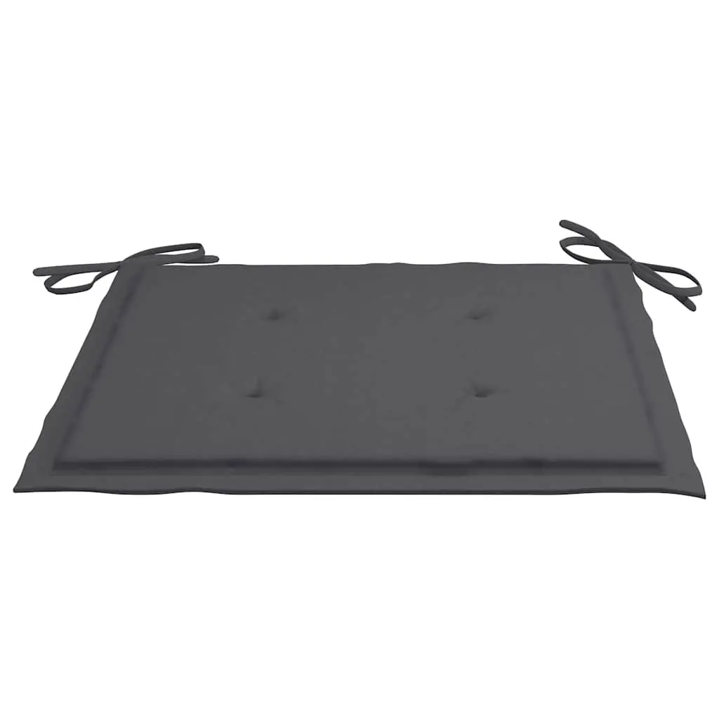Folding Garden Chairs Solid Acacia Wood Anthracite 4 Piece with Cushions