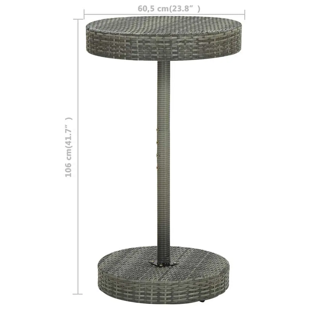3 Piece Garden Bar Set with Cushions in Grey