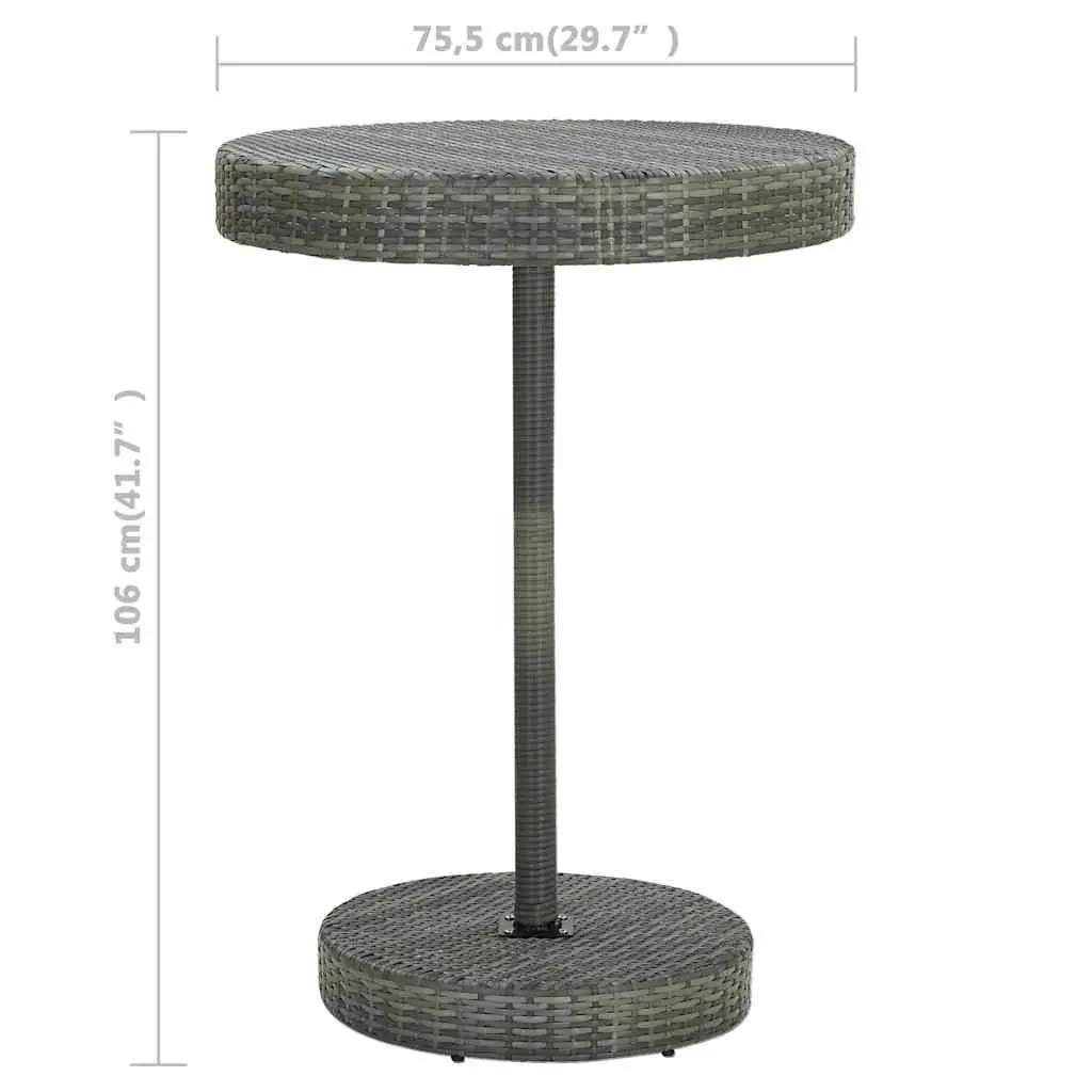 5 Piece Grey Garden Bar Set for Outdoor Use
