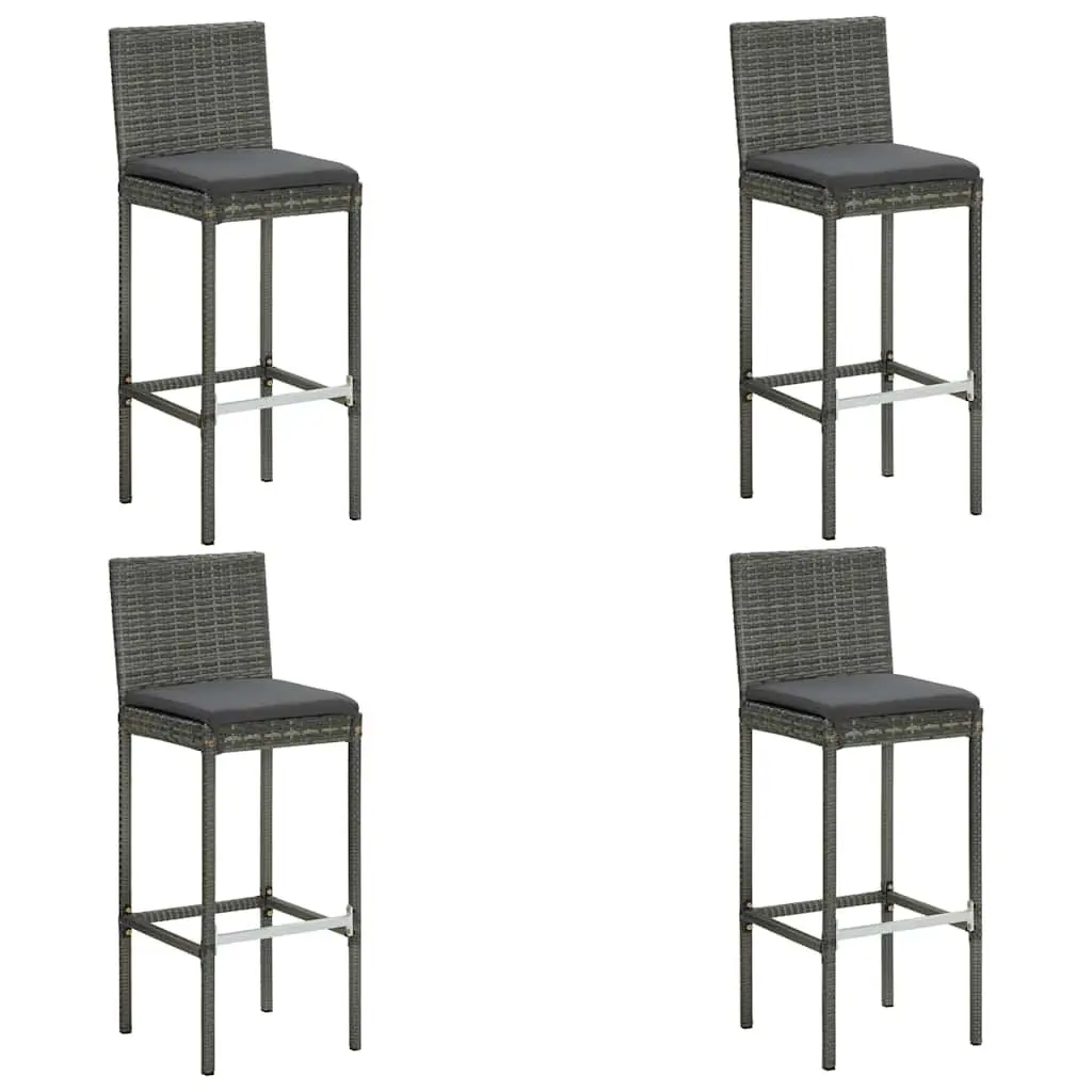 5 Piece Grey Garden Bar Set for Outdoor Use